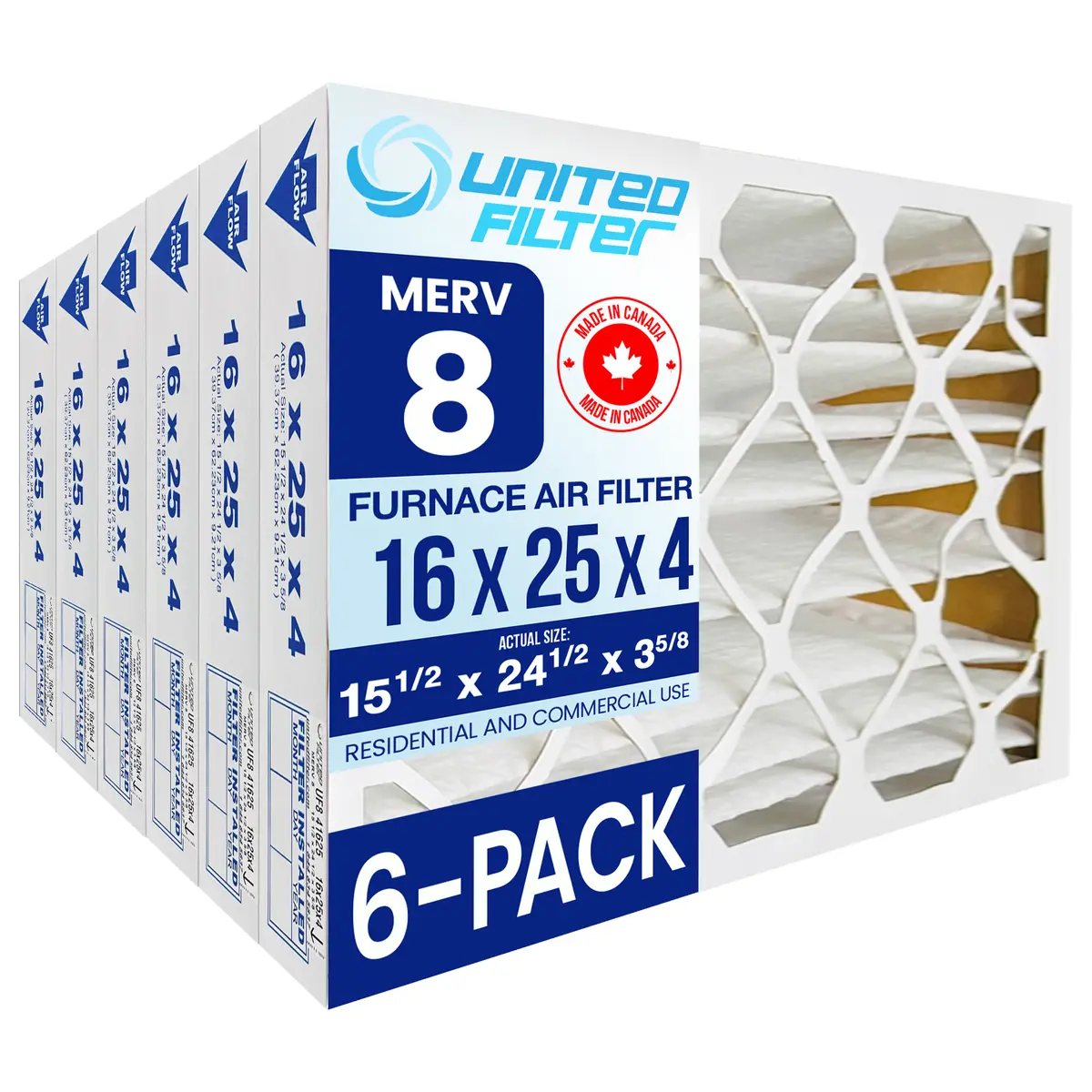 16X25x4 Merv 8 - 6 Pack 1