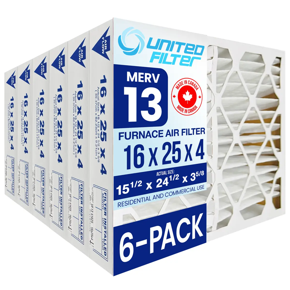 16X25x4 Merv 13 - 6 Pack 1