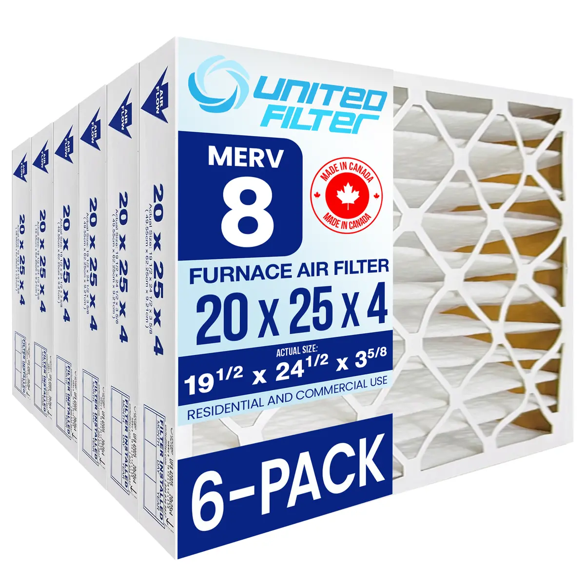20X25x4 Merv 8 - 6 Pack 1