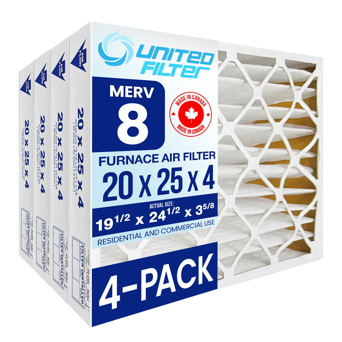 20X25x4 Merv 8 - 4 Pack 1