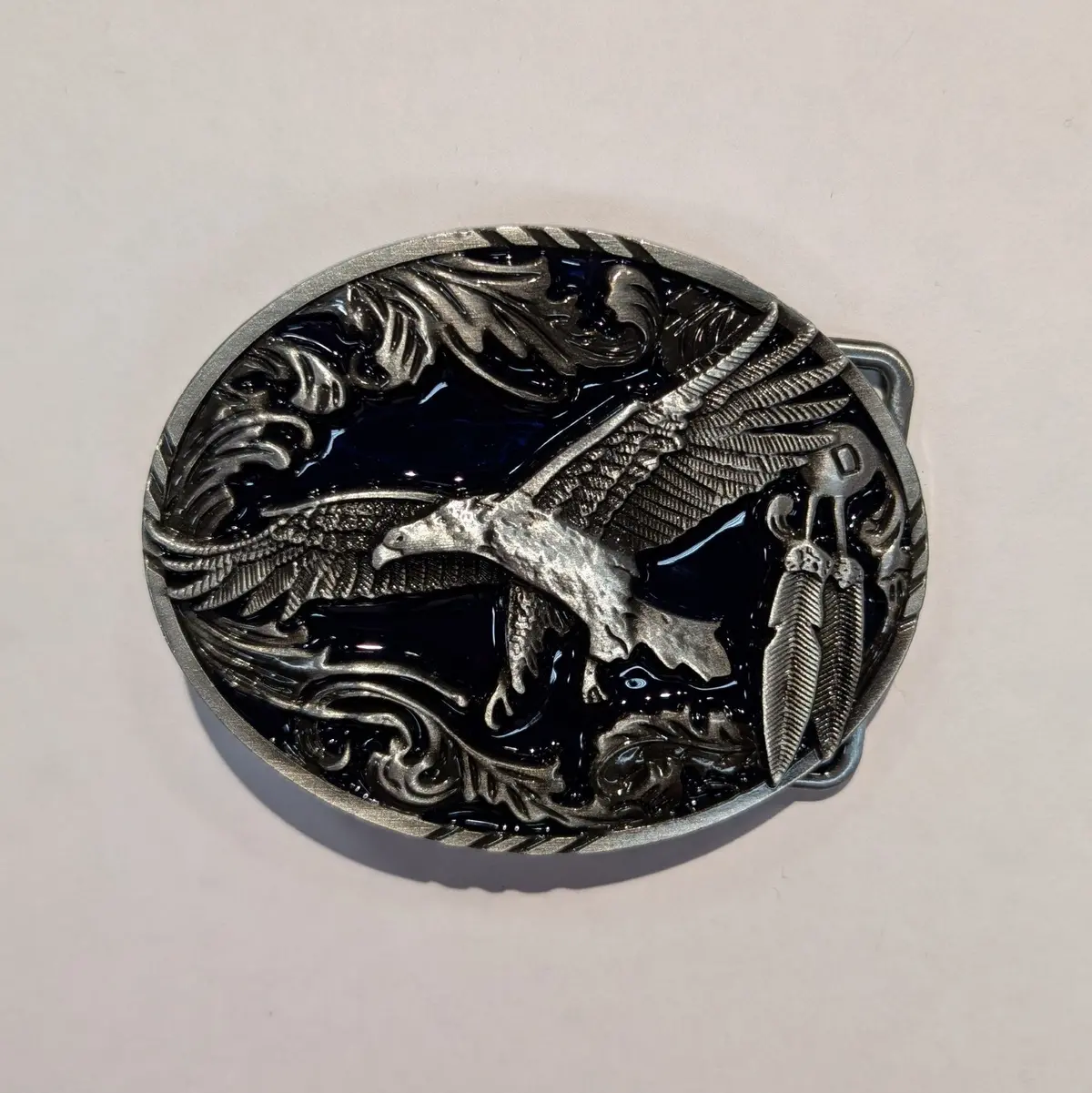 Belt Buckle - Oval Eagle Scene 1