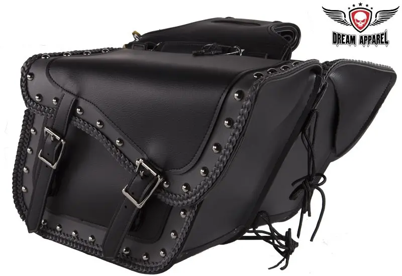 Black/Gray Studded Saddlebags 4059 1