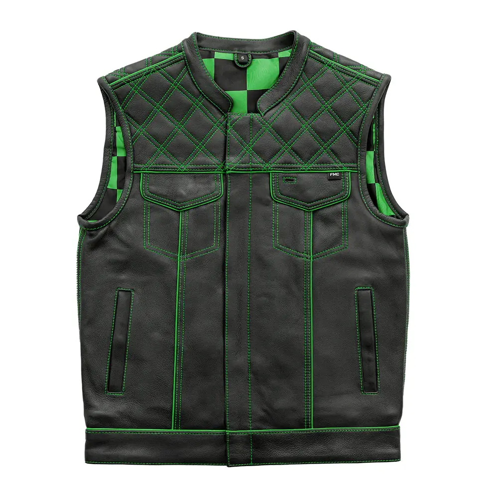 Men's Green Checker Vest 1