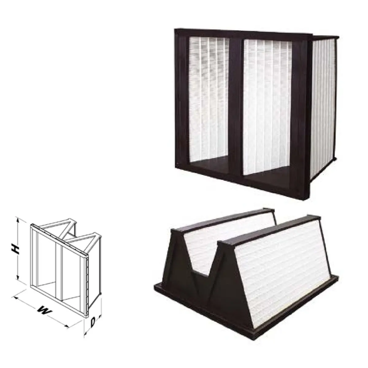 High Efficiency Filter 2 Bank 95% 12 X 24 X 12 Merv 15 1000 Cfm 1