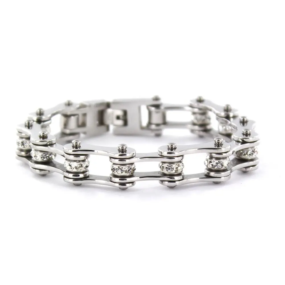 Link Bracelet With Clear Stone 1