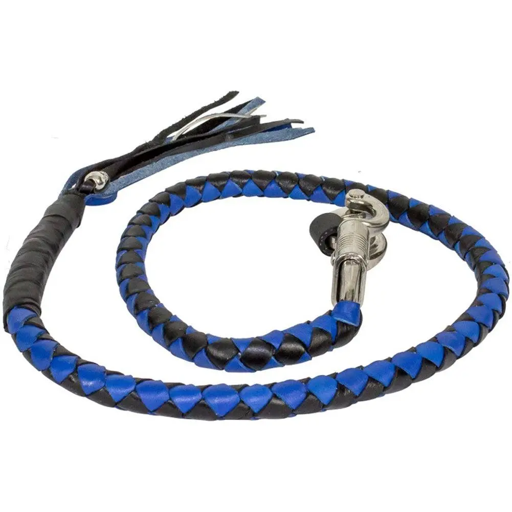 Handcrafted Braided Leather In Black And Blue. 1