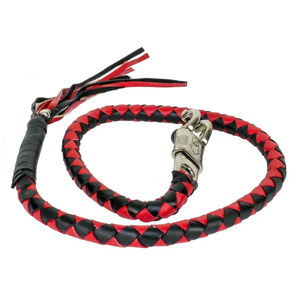 Get Back Hand Braided Leather Black And Red 1