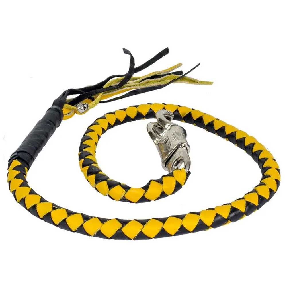 Get Back Hand Braided Leather Black/Yellow 1