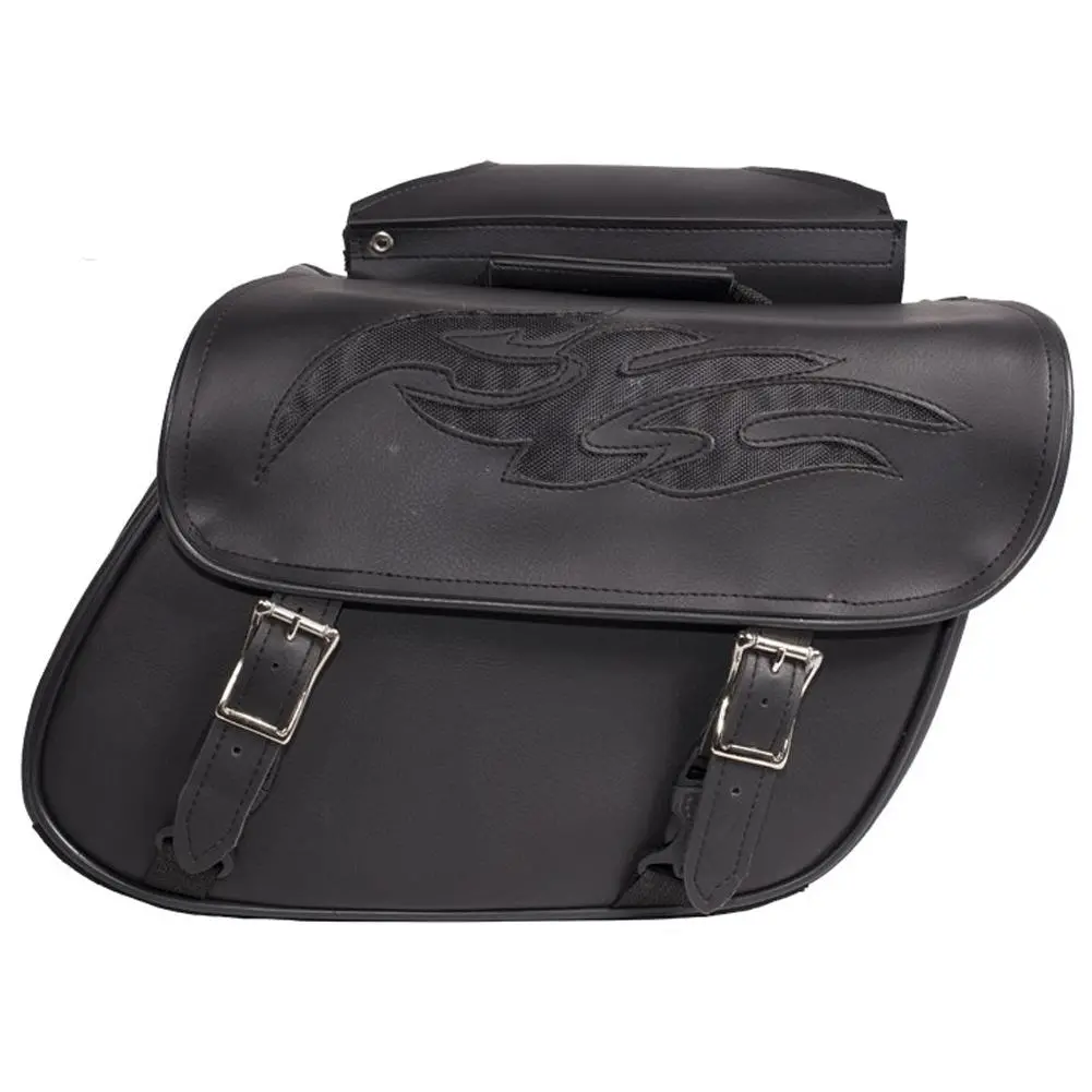 Pvc Saddlebag With Flames 1