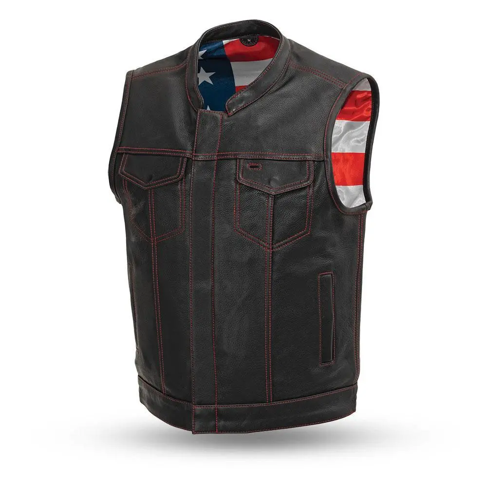 Men's Born Free Vest Red Stitching 1