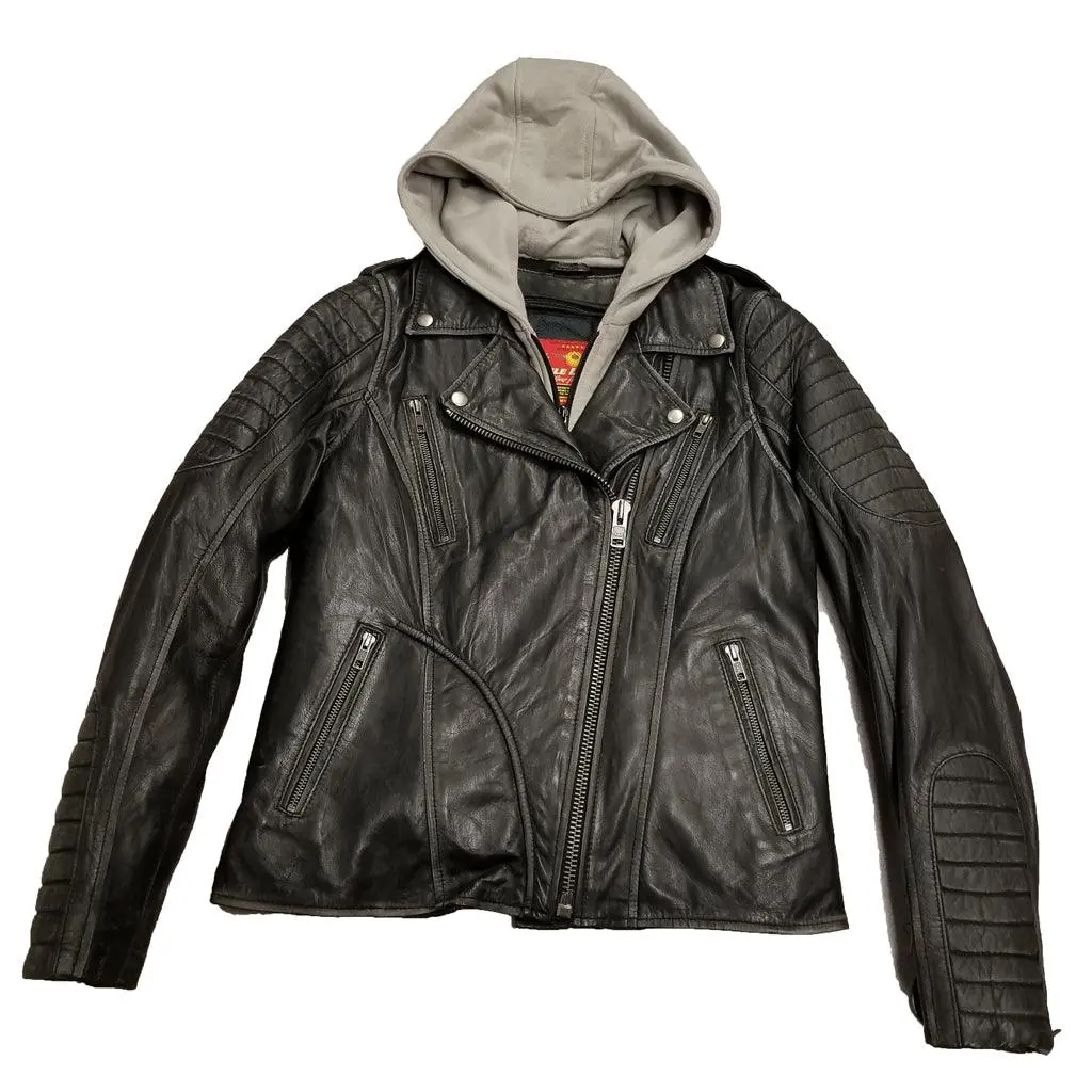 Ladies Soft Lambskin Hoodie Jacket 1