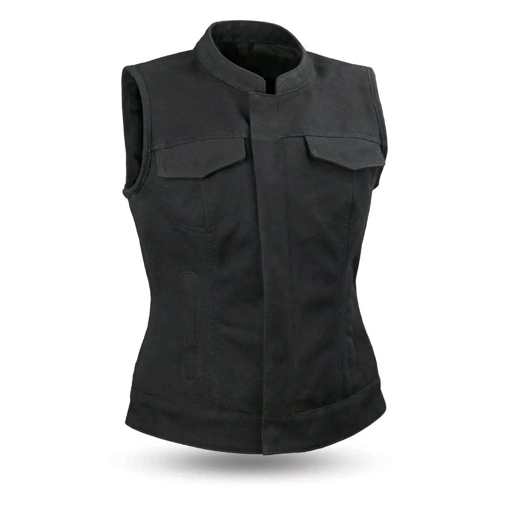 Ladies Ludlow Canvas Vest Black 1