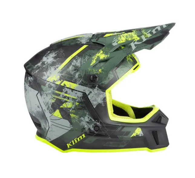 F3 Klim Carbon Helmet Ece - Unruly Kombu Green - Hi-Vis 1