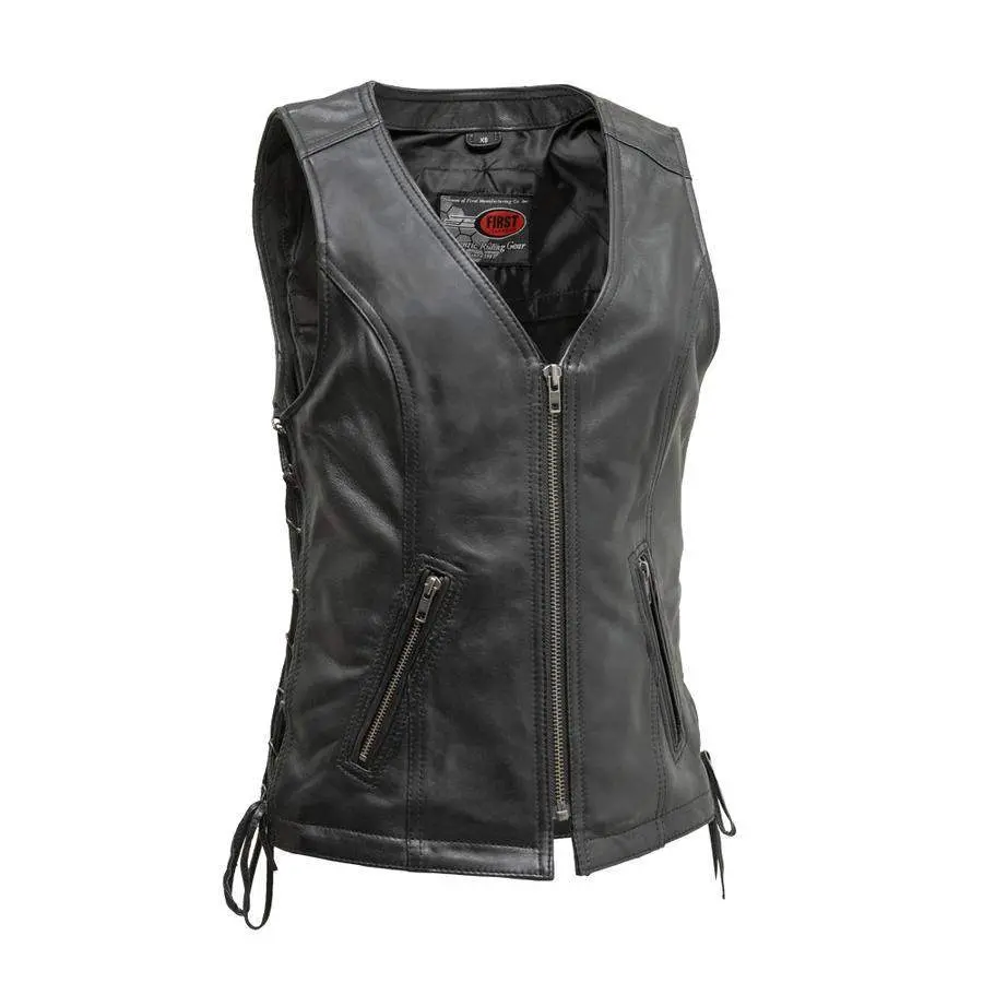 Cindy Women's Leather Vest 1