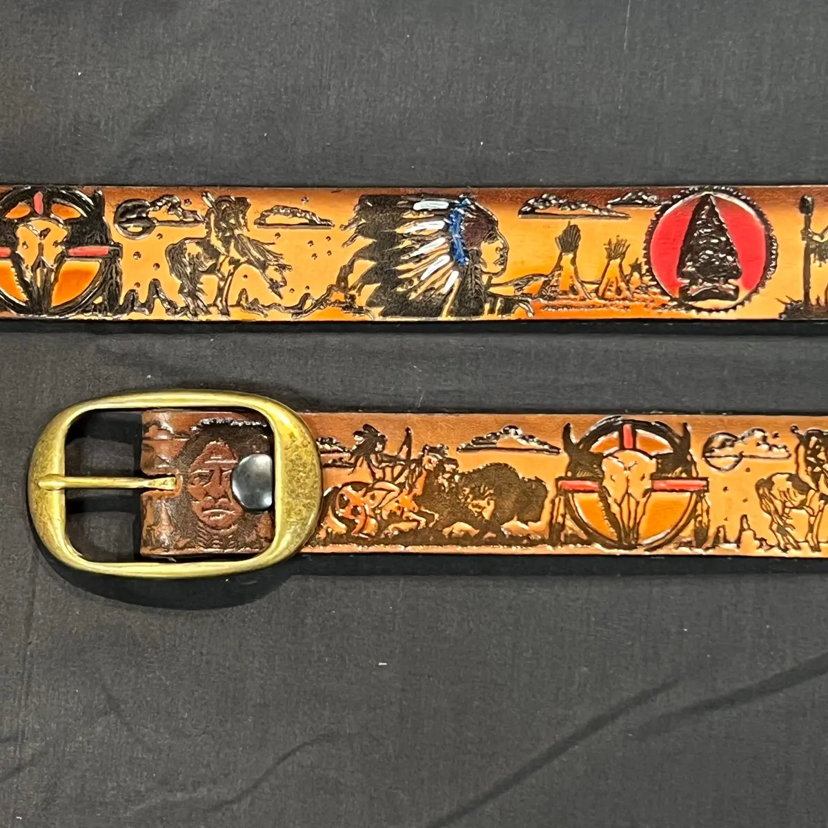 Belt Painted Indian Scene 1