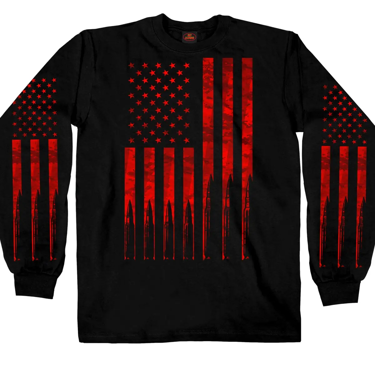 Men's Ls T-Shirt Flag Bullets 1