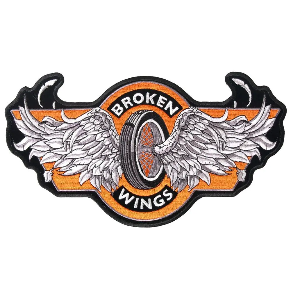 Broken Wings Patch Orange White And Black 4 Inch 1