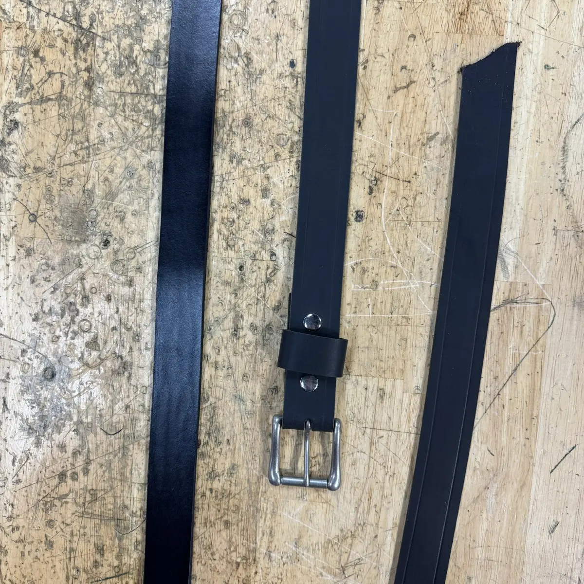 Harness Leather Belt Plain Blk 1