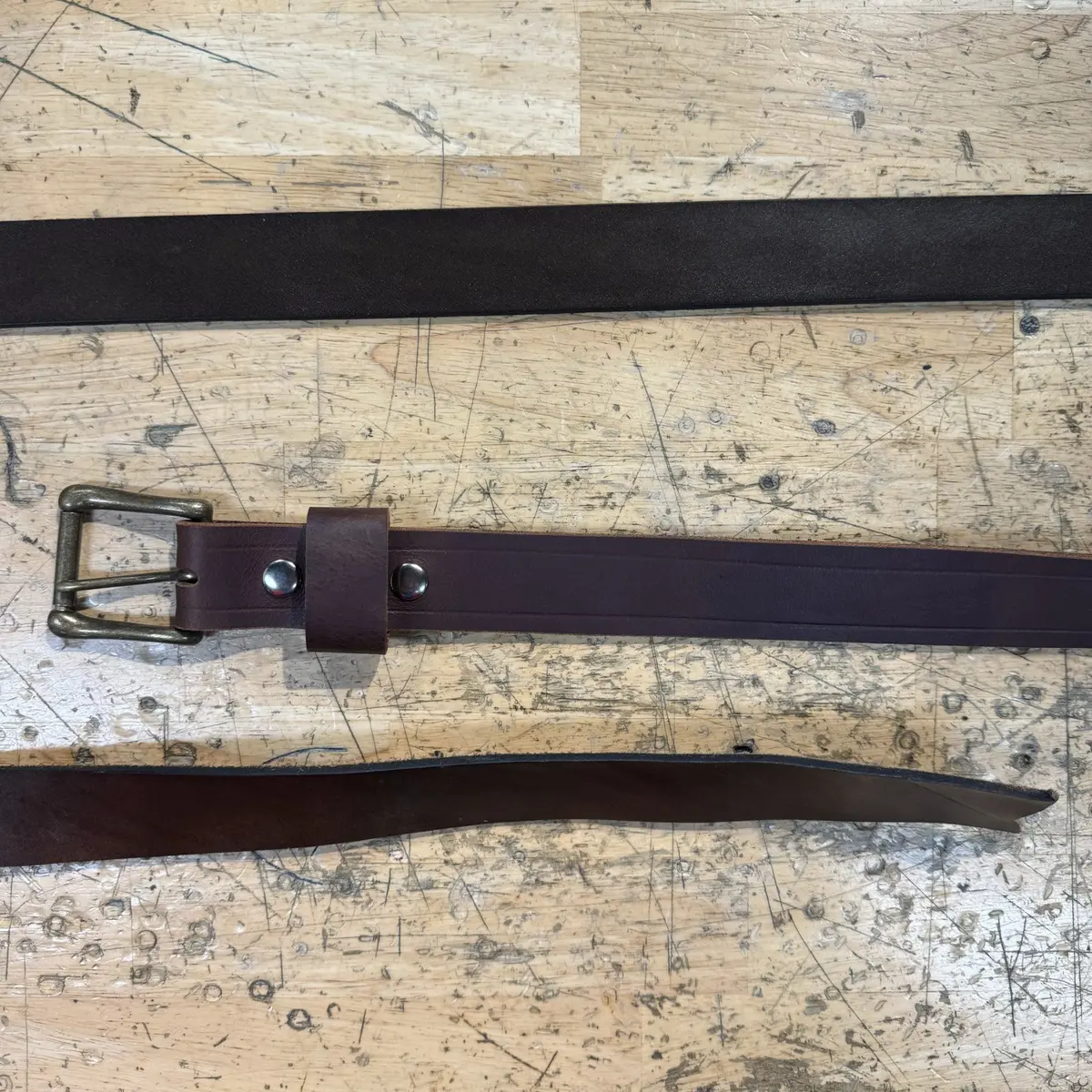 Harness Leather Belt Plain Brw 1