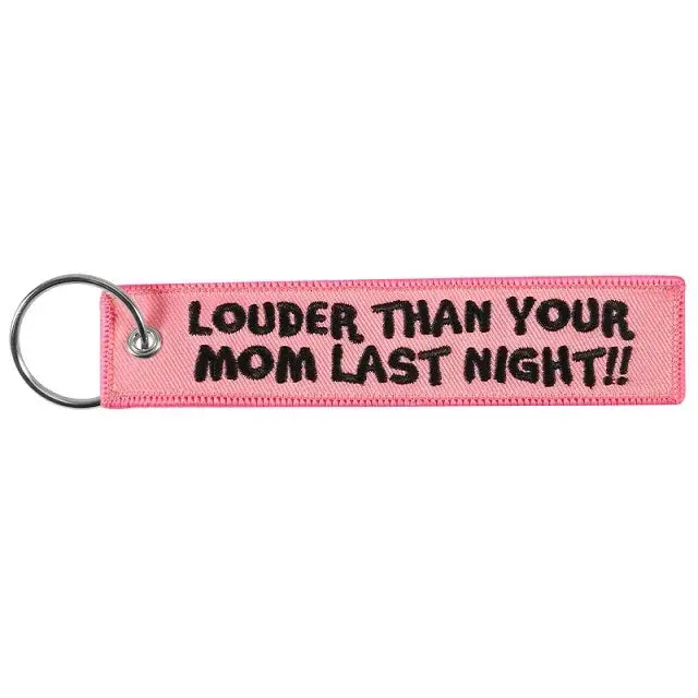 Motorcycle Key Chain - Louder Than Your Mom Pink 1