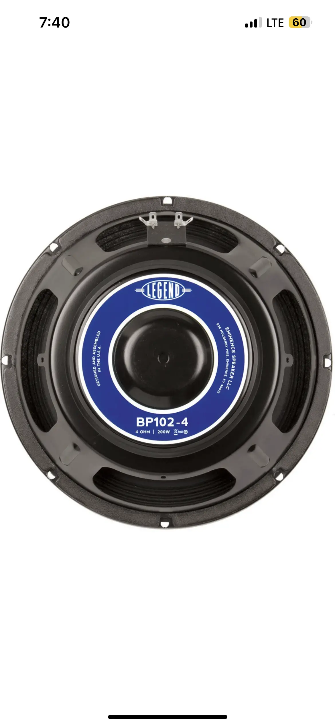 Eminence Bass 10" Legend - 8 Ohm - Speaker Bp102 200W 1