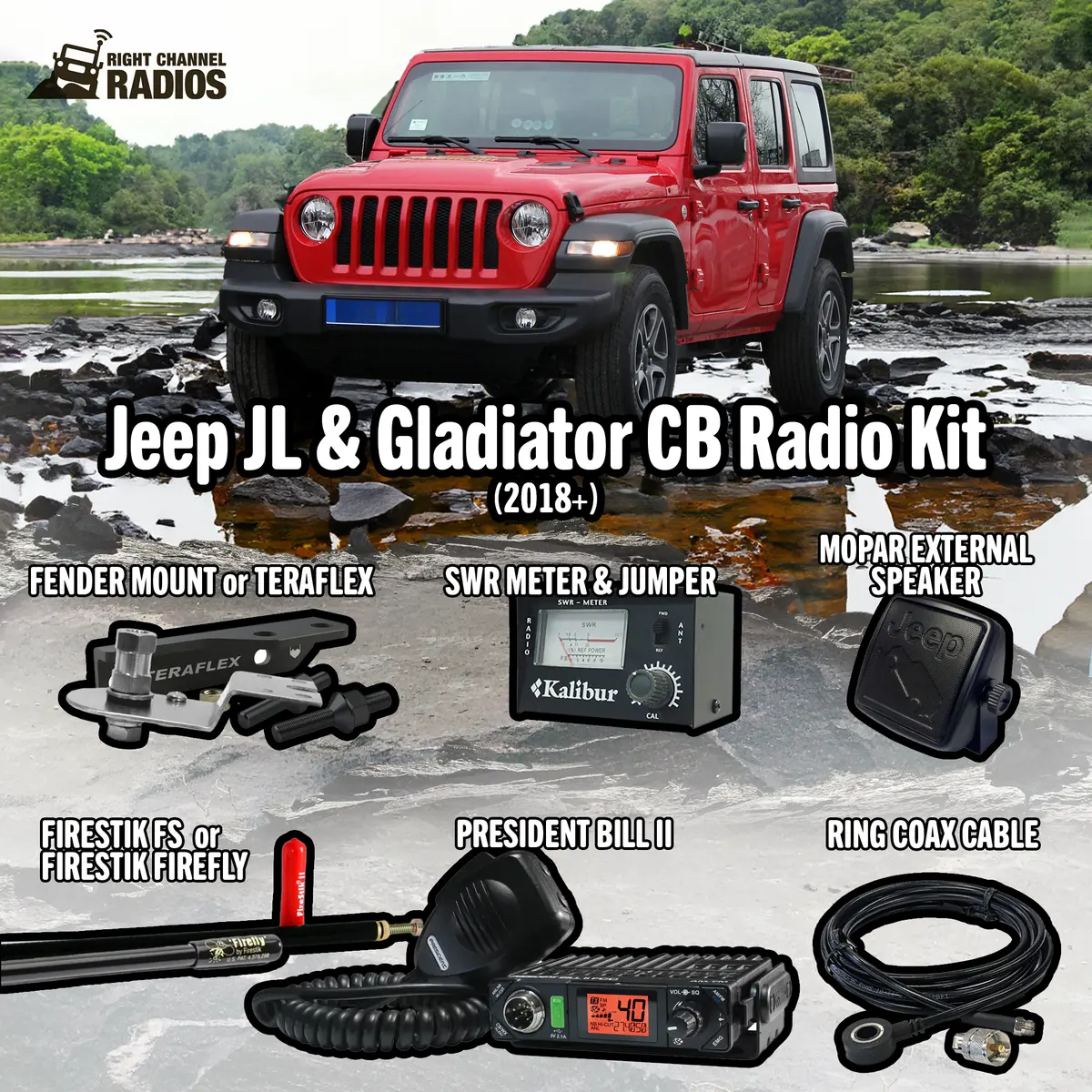 Jeep Jl & Gladiator Cb Radio Kit (2018+) 1