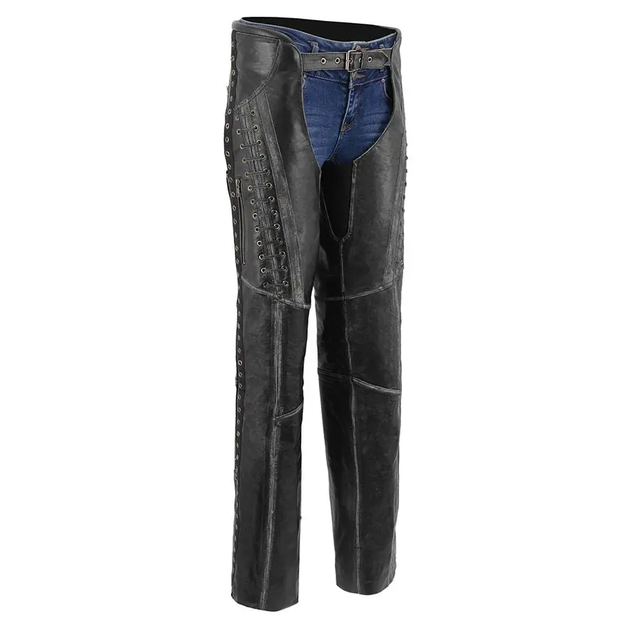 Ladies Lace And Grommet Chaps 1
