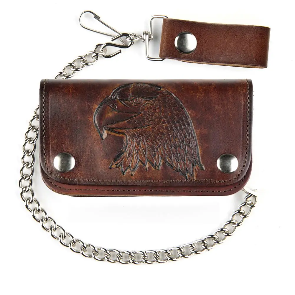 6" Antique Biker Wallet Eagle 1