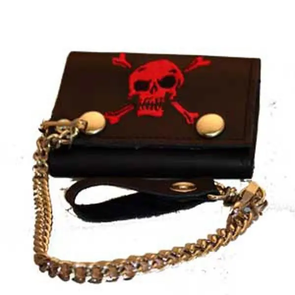 Skull  Tri-Fold W/ Chain 1