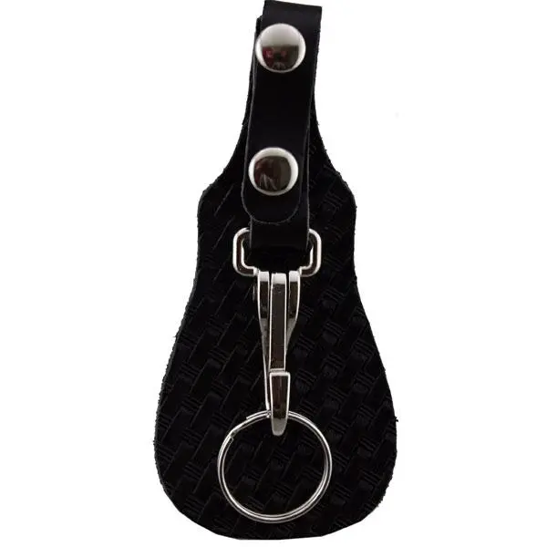 Key Ring Leather Basket Weave Backing 1