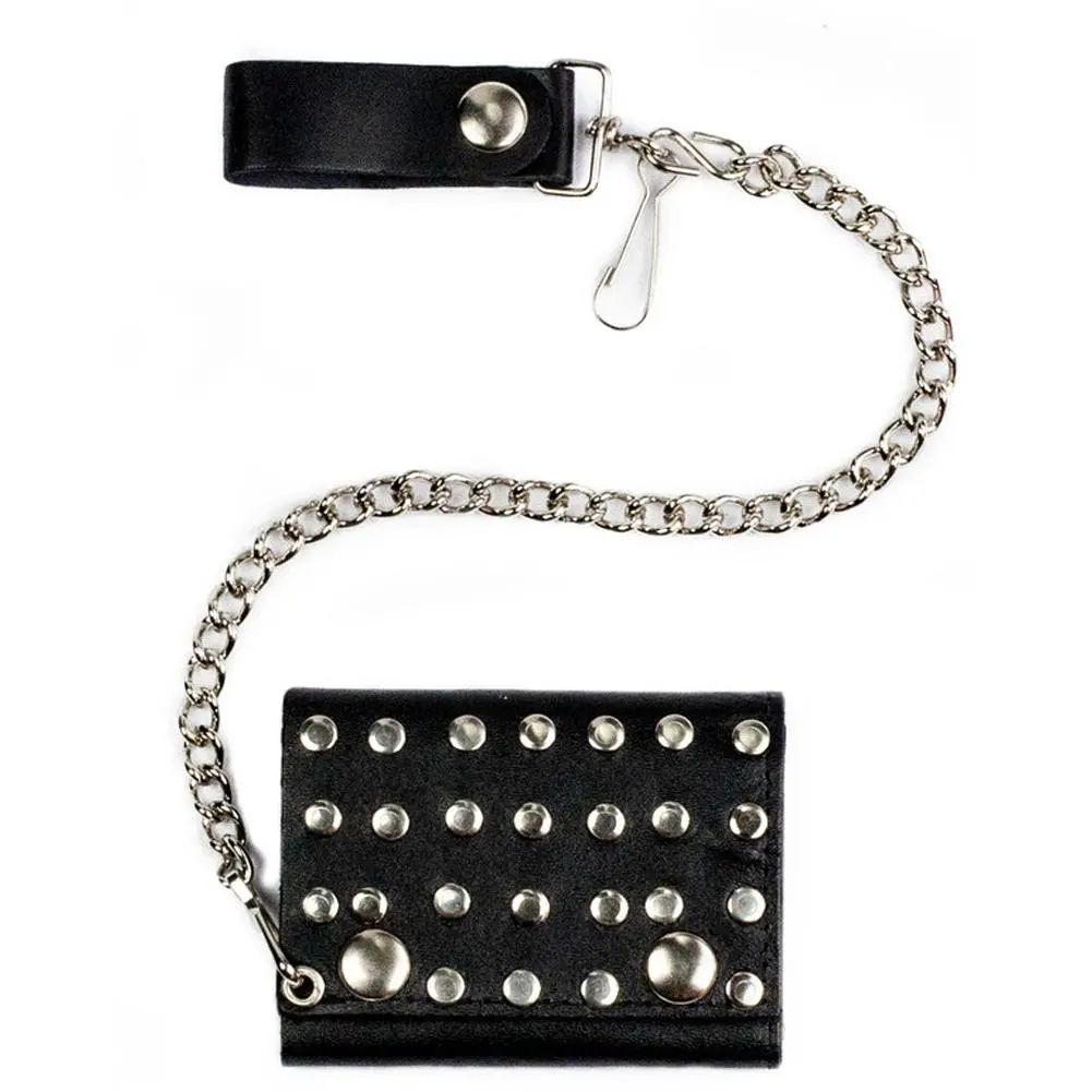 Studded Tri-Fold Chain Wallet 1