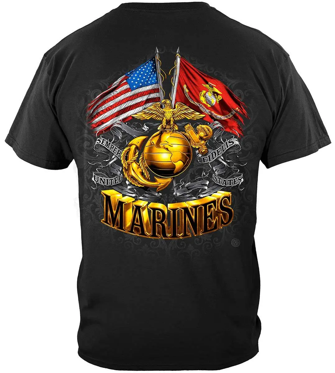 Double Flag Globe Marine Corps 1