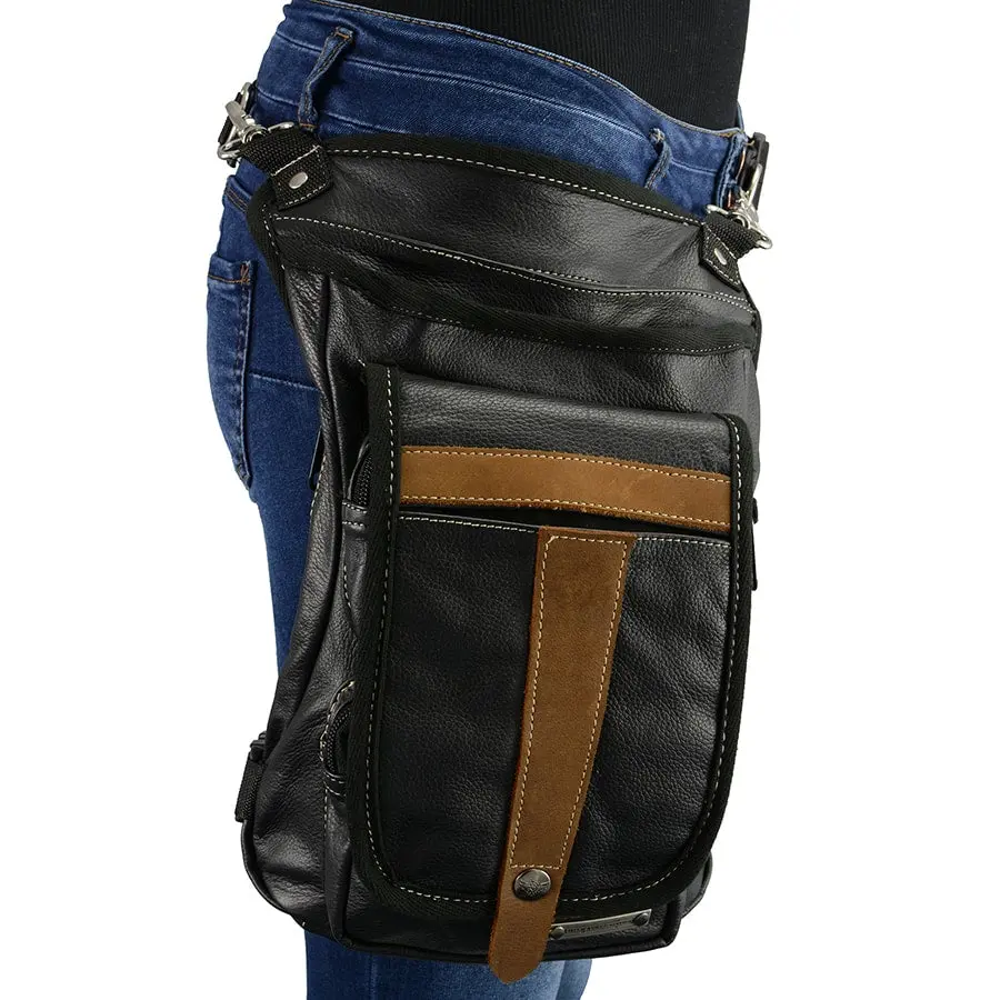 Cc Bk& Tan Thigh Bag 1