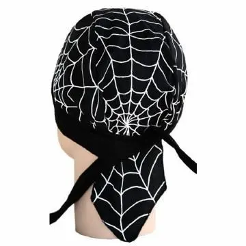Classic Skull Cap - White Spider Webs 1