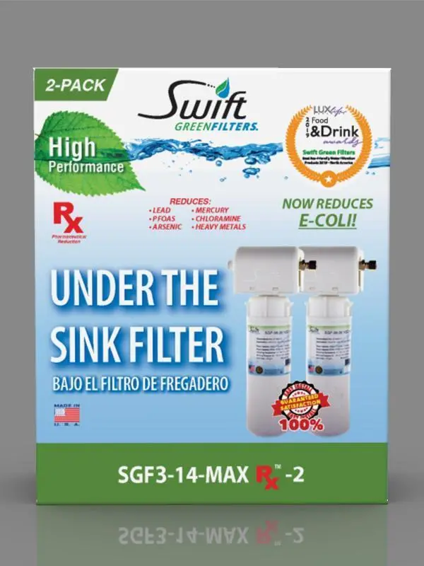 Sgf3-14-Max-Rx-2 (Double Candle System) Multi Stage Under The Sink System With Ultra High Capacity,Direct Connect Fittings-Removes Pharmaceutical ,Voc,S, Chlorine, Arsenic, Lead, Heavy Metals, Cto And Sediment 1