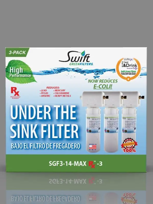 Swift Green Filters Sgf3-14-Max-Rx-3– Multi-Stage Under Sink Water Filter System | High Capacity, Eco-Friendly, Direct Connect | Made In Usa 1