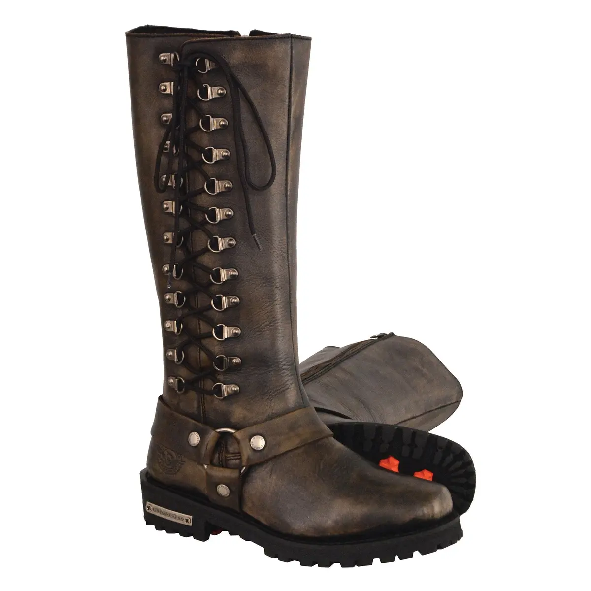 Ladies Tall Lace-Up Boot  Distressed 1
