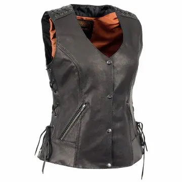 Ladies Front Snap Vest With Lace 1