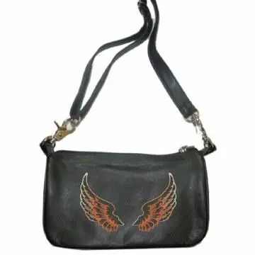Ladies Clip Bag W/Wing Brown 1