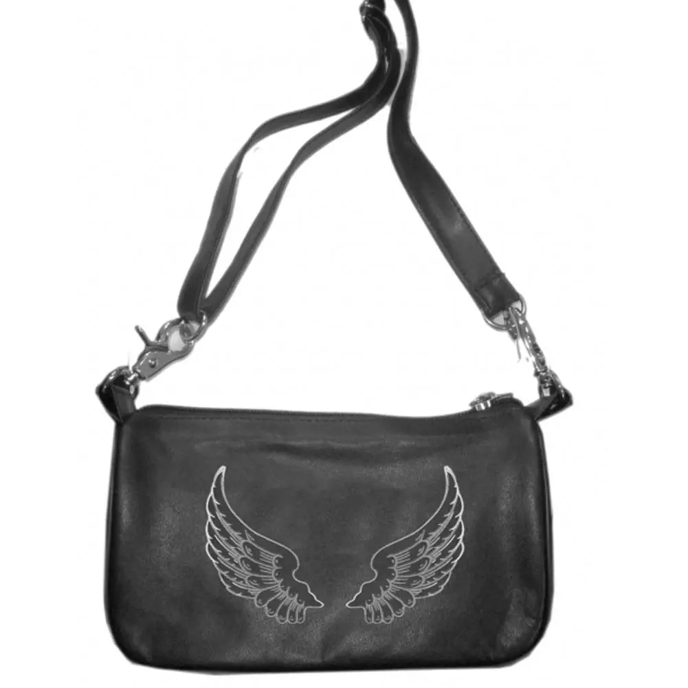 Ladies Clip Bag W/Wing Brown 1
