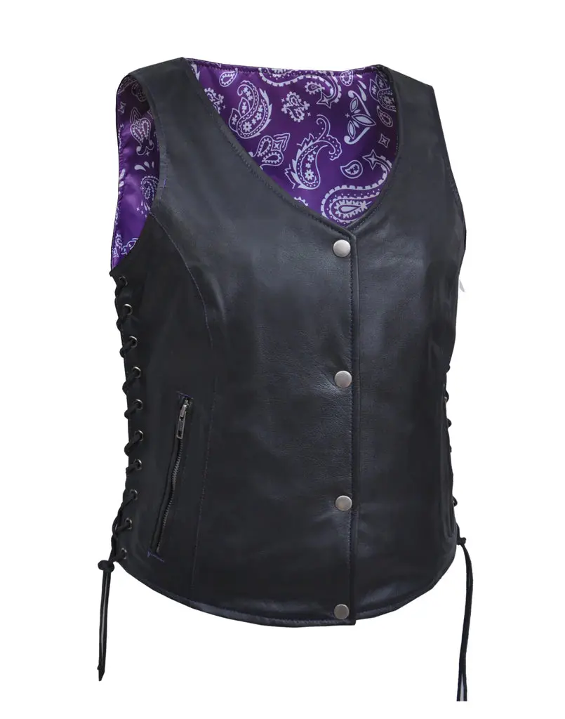 Ladies Vest W/Purple Paisley 1