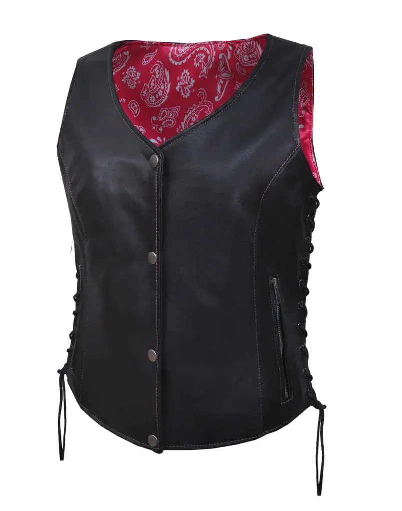 Ladies Vest W/Hot Pink Pasiley 1