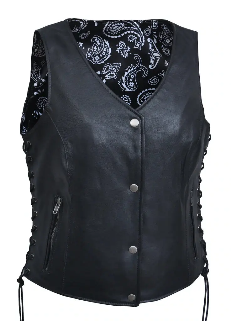 Ladies Vest W/Black Paisley 1