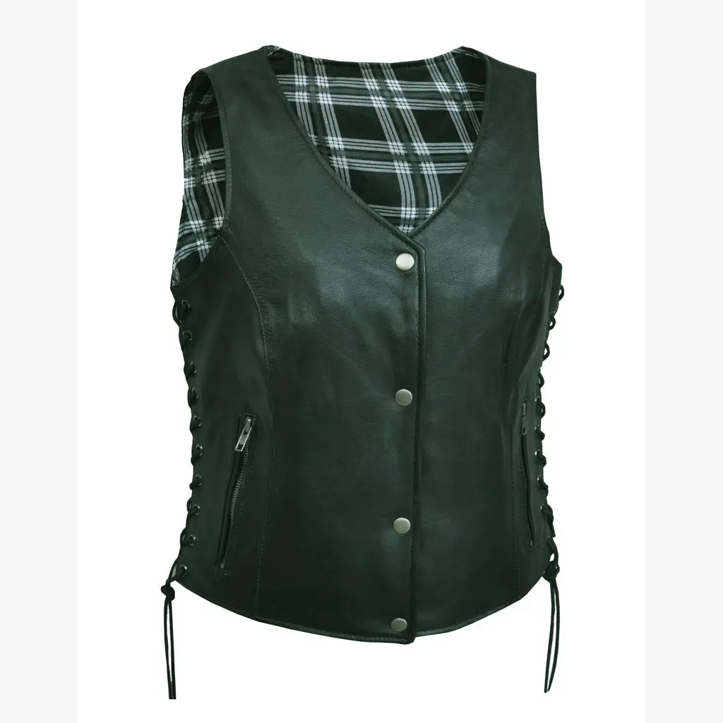 Ladies Vest Wbk-Wh-Plaid 1