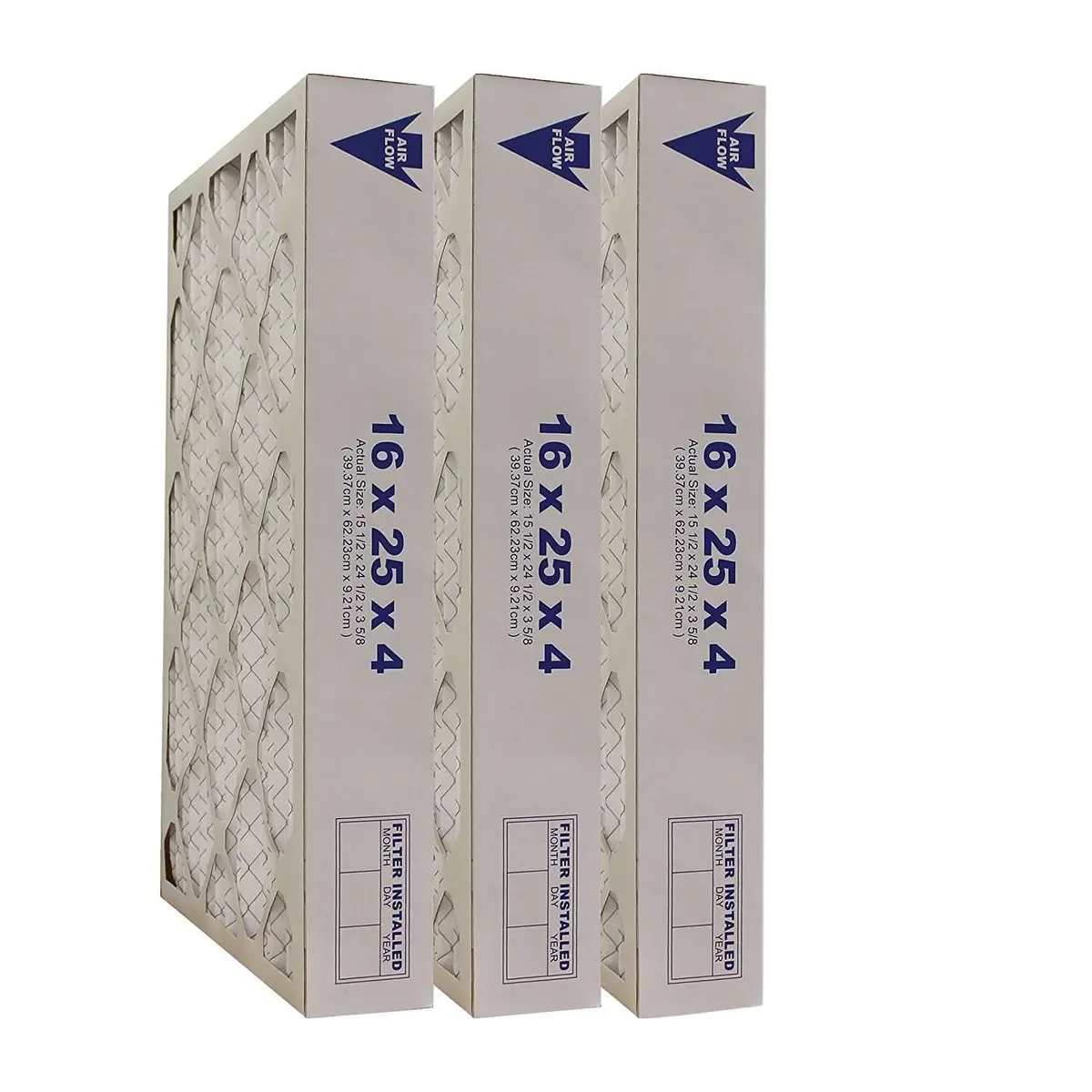 16X25x4 Merv 11 - 3 Pack Pleated Furnace Filter 1