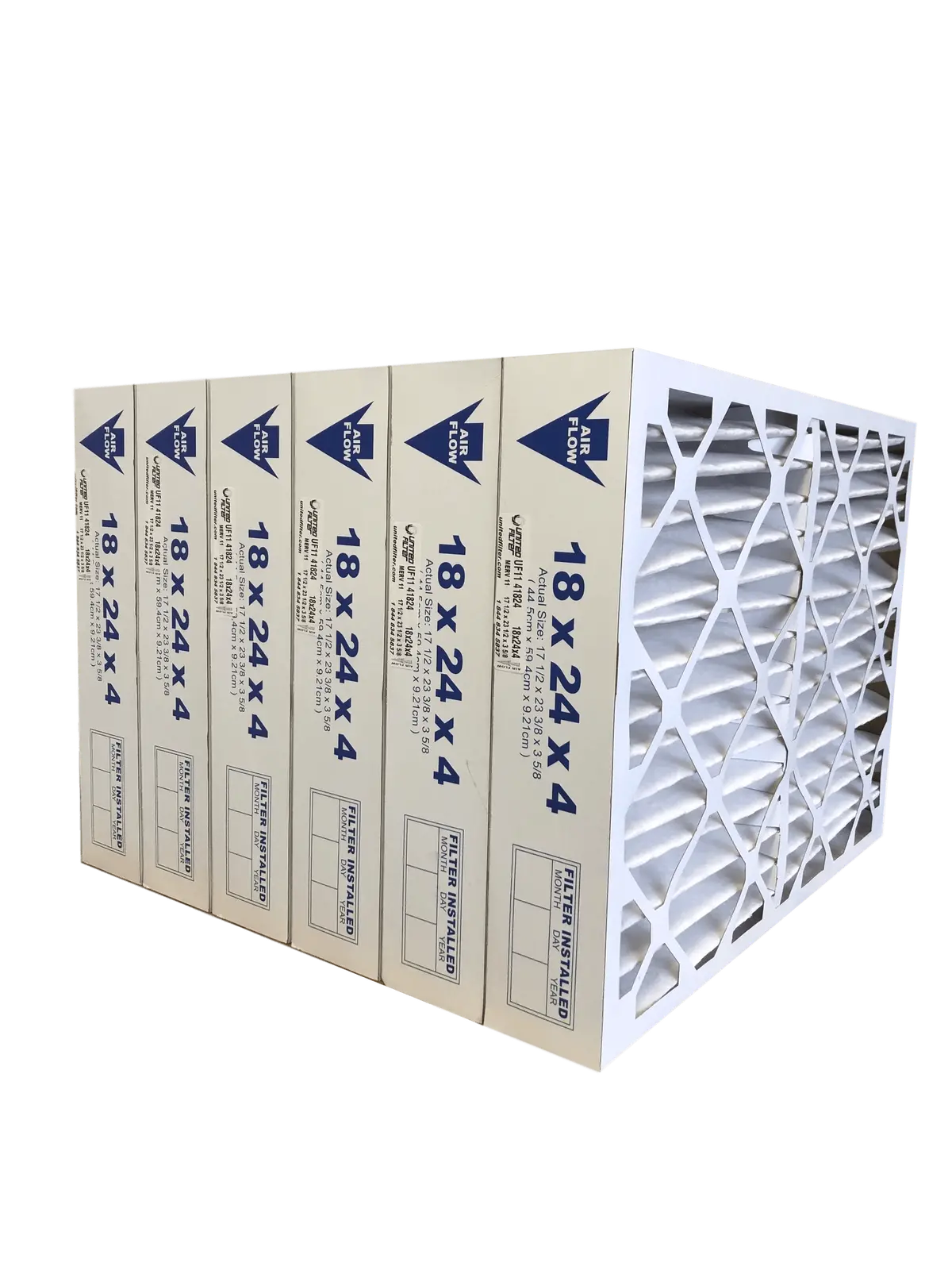 18X24x4 Merv 11 - 6 Pack Pleated Furnace Filter 1