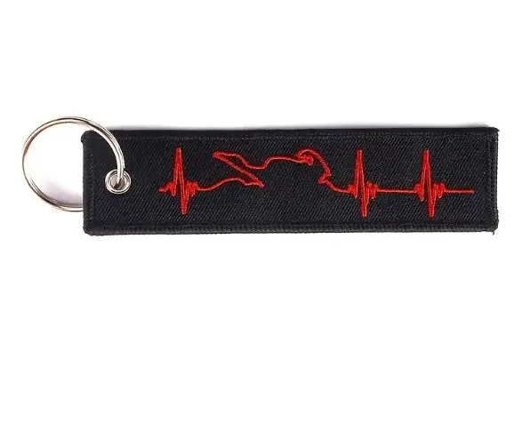 Motorcycle Key Chain - Heartbeat Red 1