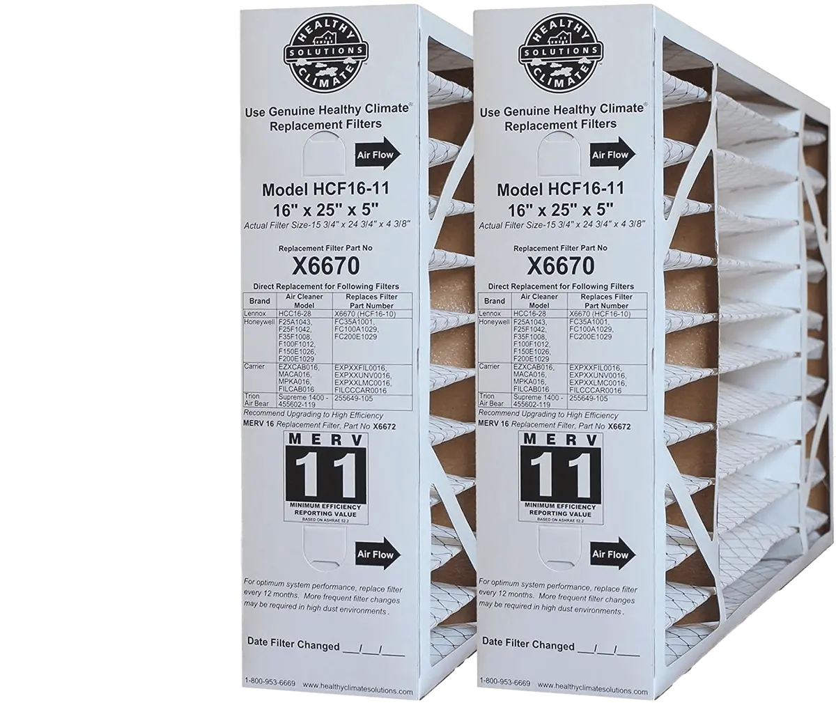 Genuine Lennox Healthy Climate 16X25x5 X6670 Merv 11 1