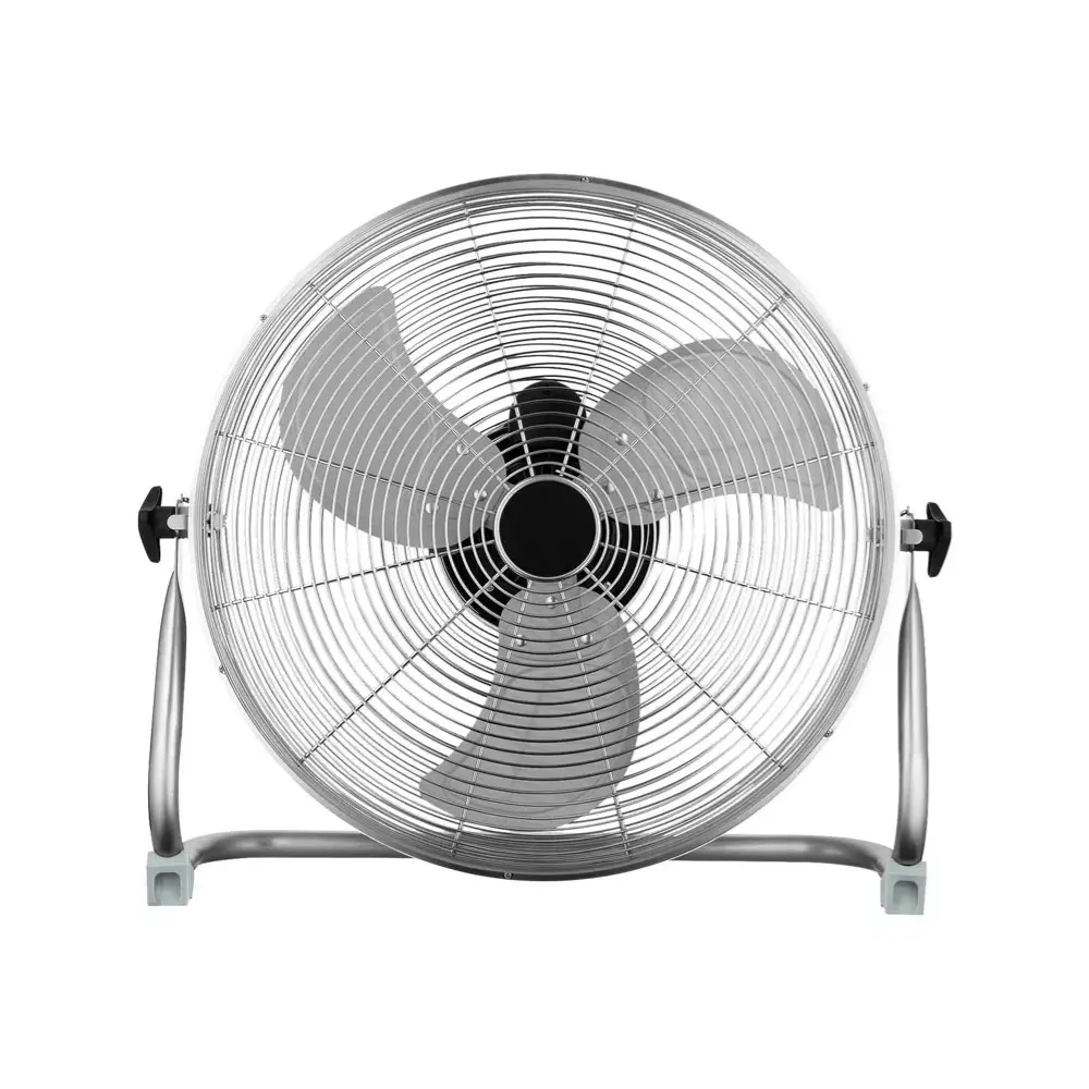 Floor Fan Chrome Metal Air Circulator Movement | Free Standing Three Speed 1