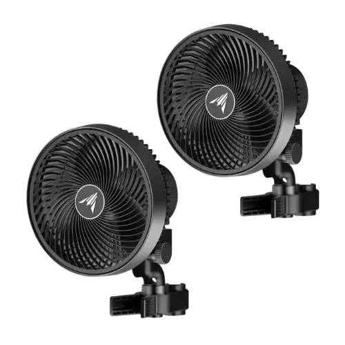 Twin Pack - Ac Infinity Cloudray S9 9-Inch Oscillating Clip Fan – Smart Ec Grow Tent Air Circulation (Ac-Ccs9) 1